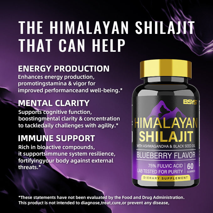 BSYS SHILAJIT GUMMIES 60 GUMMIES 600 BOOST