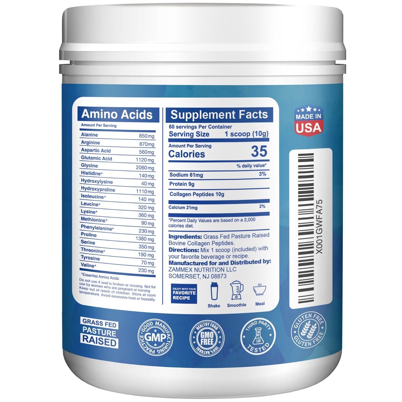 Collagen Peptides Powder Hydrolyzed Collagen Proteintypes 1& 3 Unflavored-1.3