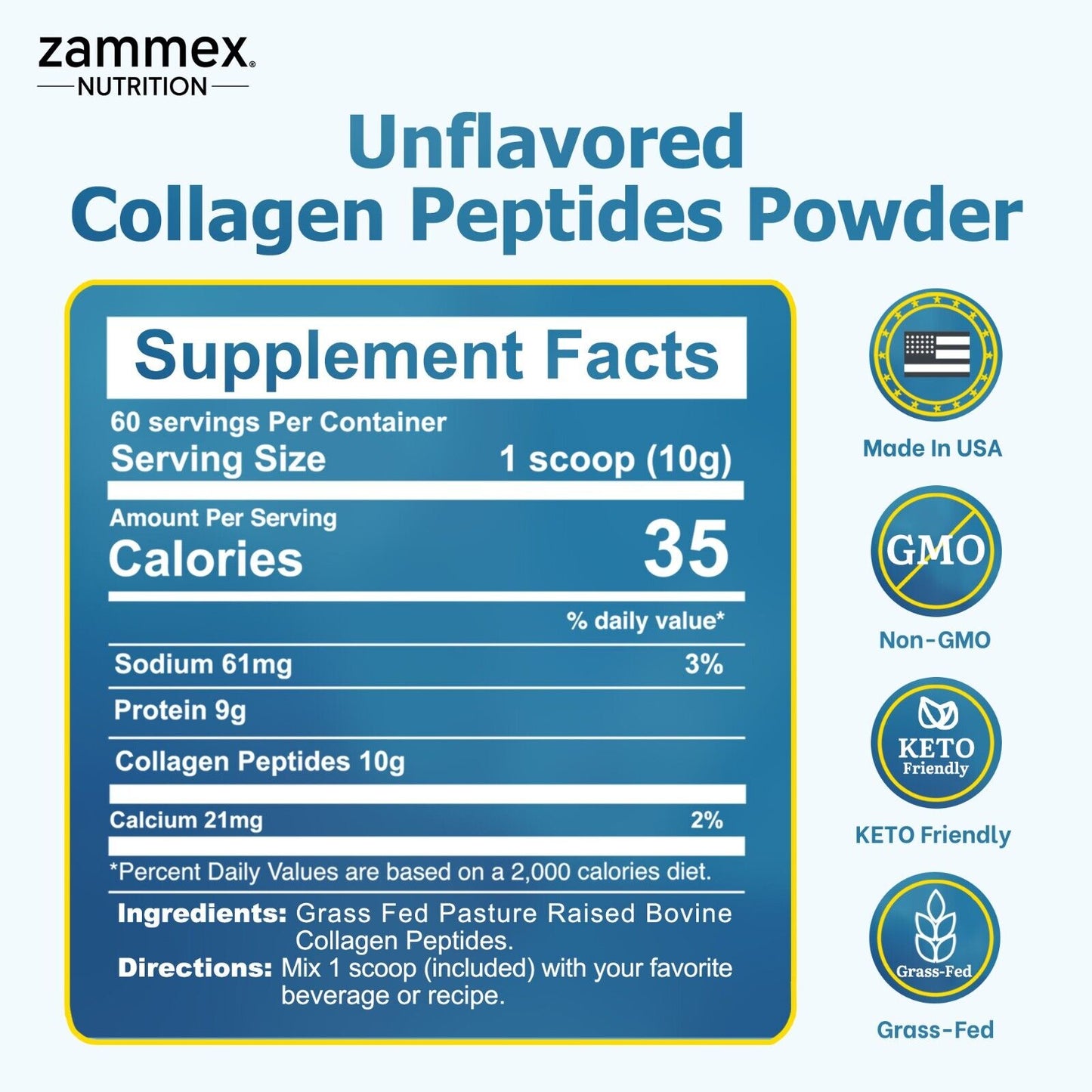Collagen Peptides Powder Hydrolyzed Collagen Proteintypes 1& 3 Unflavored-1.3